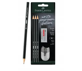Faber-Castell Exam Set Graphitstift - Härte HB 3-tlg. + Radiergummi + Spitzer