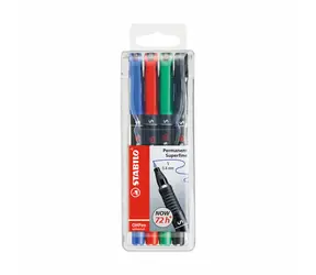 STABILO® OHPen Universal - superfein - 4er Set - grün, rot, blau, schwarz