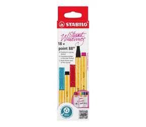 STABILO® point 88 - 18-teiliges Zick-Zack-Schreibtischset - 18 verschiedene Farben