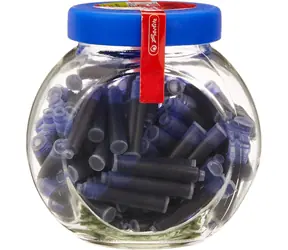 Herlitz Tintenpatronen im Glas / 100 Stück / blau
