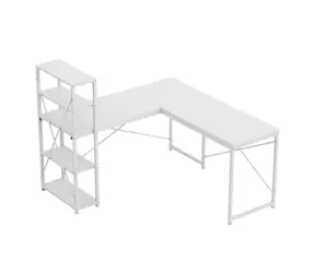 Mark Adler Leader 5.9 weiß / Eckschreibtisch / mit Ablagen / Höhe 75 cm