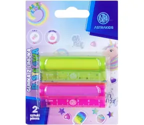 ASTRA Lineal mit Radiergummi 2 in 1 5 cm Pastell