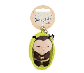 Nici GREEN Schlüsselanhänger schlafende Biene + grüner Korb 12 cm