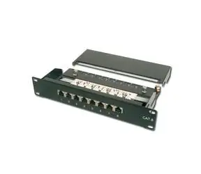 Digitus Patchpanel, CAT6, 10", 8xSTP RJ45, schwarz