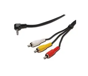 PremiumCord Video + Audiokabel, Stereo 3,5 mm 4 Pin - 3x CINCH RCA geschirmt, M/M, 1,5 m