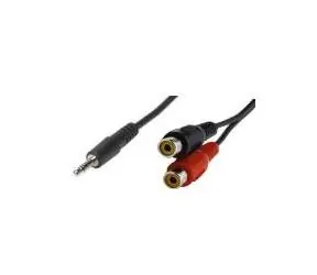 PremiumCord Kabelbuchse 3,5 mm-2xCINCH M/F 2 m