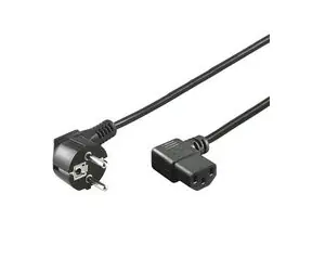 PremiumCord Netzkabel 230V zum Computer 2m, Kaltgerätestecker bis 90° Winkel
