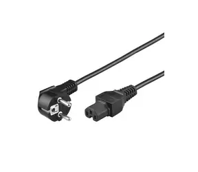 PremiumCord Netzkabel 230V zum Computer 2m IEC 320 C15 Schlitzstecker