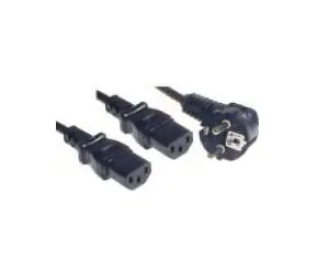 PremiumCord Netzkabel 230V, Y-Kabelversorgung M-2x F