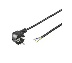 PremiumCord Flexo Netzkabel dreiadrig 230V mit Winkelgabel 2m