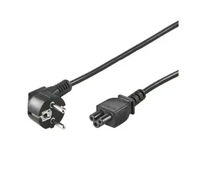 PremiumCord Netzwerkkabel 230V für Laptop 2m, „Mickey Mouse“ Kleeblatt