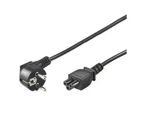 PremiumCord Netzwerkkabel 230V für Laptop 3M, „Mickey Mouse“ Kleeblatt