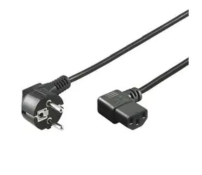 PremiumCord Netzkabel 230V zum Computer 3M, Kaltgerätestecker bis 90° Winkel