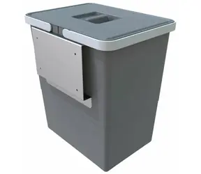 Elletipi Easy 18 L Türeinbau-Abfalleimer grau / mit Deckel / 30 x 35 x 23 cm