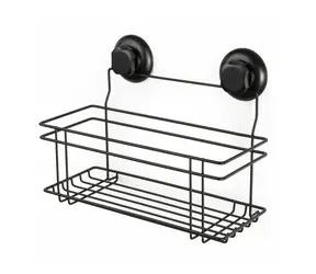 Compactor Bestlock Badezimmerregal mit Saugnäpfen schwarz