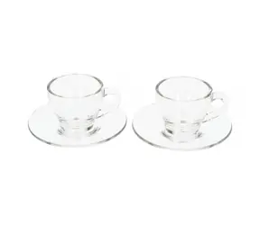 Bialetti Espressobecher 75 ml Glas / Glas / Untertasse / 2 Stück