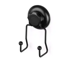 Compactor Bestlock Doppelter Badhaken mit Saugnapf schwarz / Belastbarkeit: bis 6kg / ohne Bohren