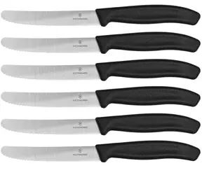 VICTORINOX Set mit 6 Obst- und Gemüsemessern / gezahnte Klinge / Klingenlänge 11 cm