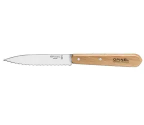 Opinel 113 Küchenmesser mit Wellenschliff 10 cm / Holzgriff