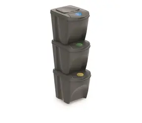 Prosperplast SORTIBOX 3 x 25 l grau / Abfalleimer 