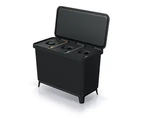Prosperplast SYSTEMA 3 x 10 l schwarz / Abfallbehälter 