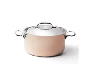De Buyer Prima Matera Topf mit Deckel für Induktion 20 cm / 3,3 l / Kupfer + Edelstahl 