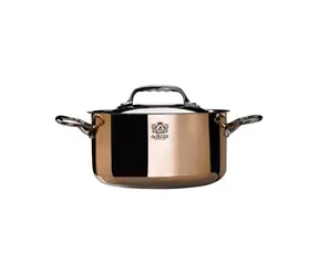 De Buyer Prima Matera Topf mit Deckel für Induktion 24 cm / 5,4 l / Kupfer + Edelstahl 