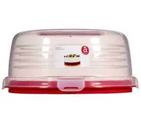 Curver Kuchenblech mit Deckel rot / 34,7 x 34,7 x 12,5 cm 