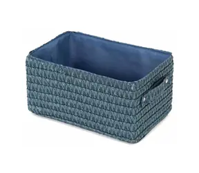 Compactor LILOU blau / Aufbewahrungskorb aus geflochtenem Polypropylen / 23 x 15 x 12 cm