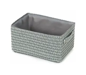 Compactor LILOU grau / Aufbewahrungskorb aus geflochtenem Polypropylen / 23 x 15 x 12 cm