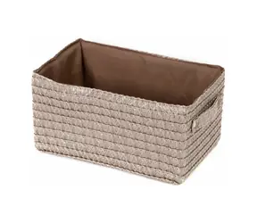 Compactor LILOU Taupe - grau-beige / Aufbewahrungskorb aus geflochtenem Polypropylen / 23 x 15 x 12 cm