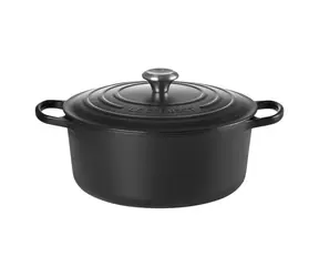 Le Creuset Signature Topf mit Deckel 22 cm schwarz