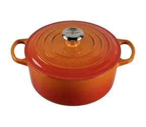 Le Creuset Signature Topf mit Deckel 24 cm orange