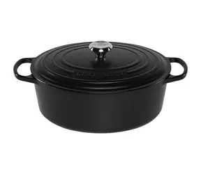 Le Creuset Signature Ovaler Topf mit Deckel 33 cm schwarz