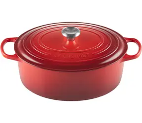 Le Creuset Signature Ovaler Topf mit Deckel 33 cm rot