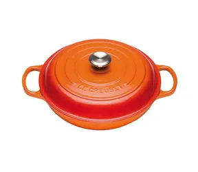 Le Creuset Gourmet Topf mit Deckel 30 cm orange