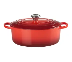 Le Creuset Signature Ovaler Topf mit Deckel 27 cm rot