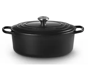 Le Creuset Signature Ovaler Topf mit Deckel 31 cm schwarz
