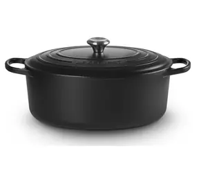 Le Creuset Signature Ovaler Topf mit Deckel 35 cm schwarz