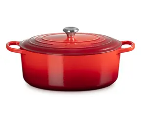 Le Creuset Signature Ovaler Topf mit Deckel 35 cm rot