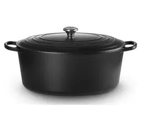 Le Creuset Signature Ovaler Topf mit Deckel 40 cm schwarz