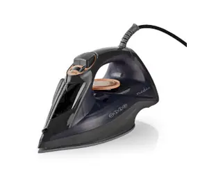 Nedis IRON1000 schwarz / Dampfbügeleisen mit Keramiksohle / 2200 W / 25 g / 0,26 l / Dampfstoß