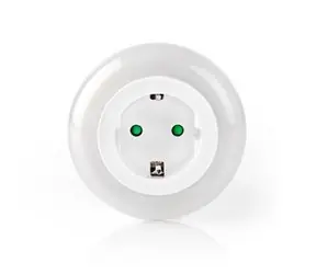 Nedis LNLGSOCK01 / LED Steckdosen-Nachtlicht / Sensor / 3680 W / 10 lm / Weiß-Blau-Grün