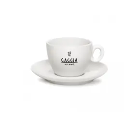 Gaggia Cappuccinotassen und Untertassen / 4 Stück / Porzellan 