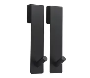 MSV NOKO 2 Stück Duschvorhanghaken matt schwarz / Stahl / 10 mm