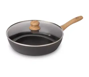 Lamart Natur Bratpfanne mit Deckel 28 cm schwarz / Aluminium