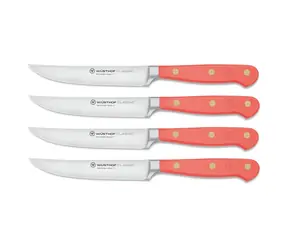 Wüsthof Steakmesser-Set, 4-teilig, Classic Colour, 12 cm, Peach , gerade Klinge 
