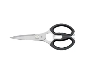 WMF Universal-Küchenschere schwarz / Edelstahl / Länge 21 cm / Öffner für Schraub- und Kronkorkenverschlüsse