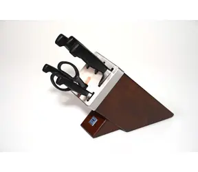 Zwilling Four Star Messerblock mit Messern und Schere / Eschenholz / automatischer Messerschärfmechanismus / 1 Schere / 5 Messer / 1 Messerblock