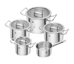Zwilling Pro Edelstahl-Kochgeschirr-Set 5-teilig / 4X Topf + Deckel / 1x Stielkasserolle